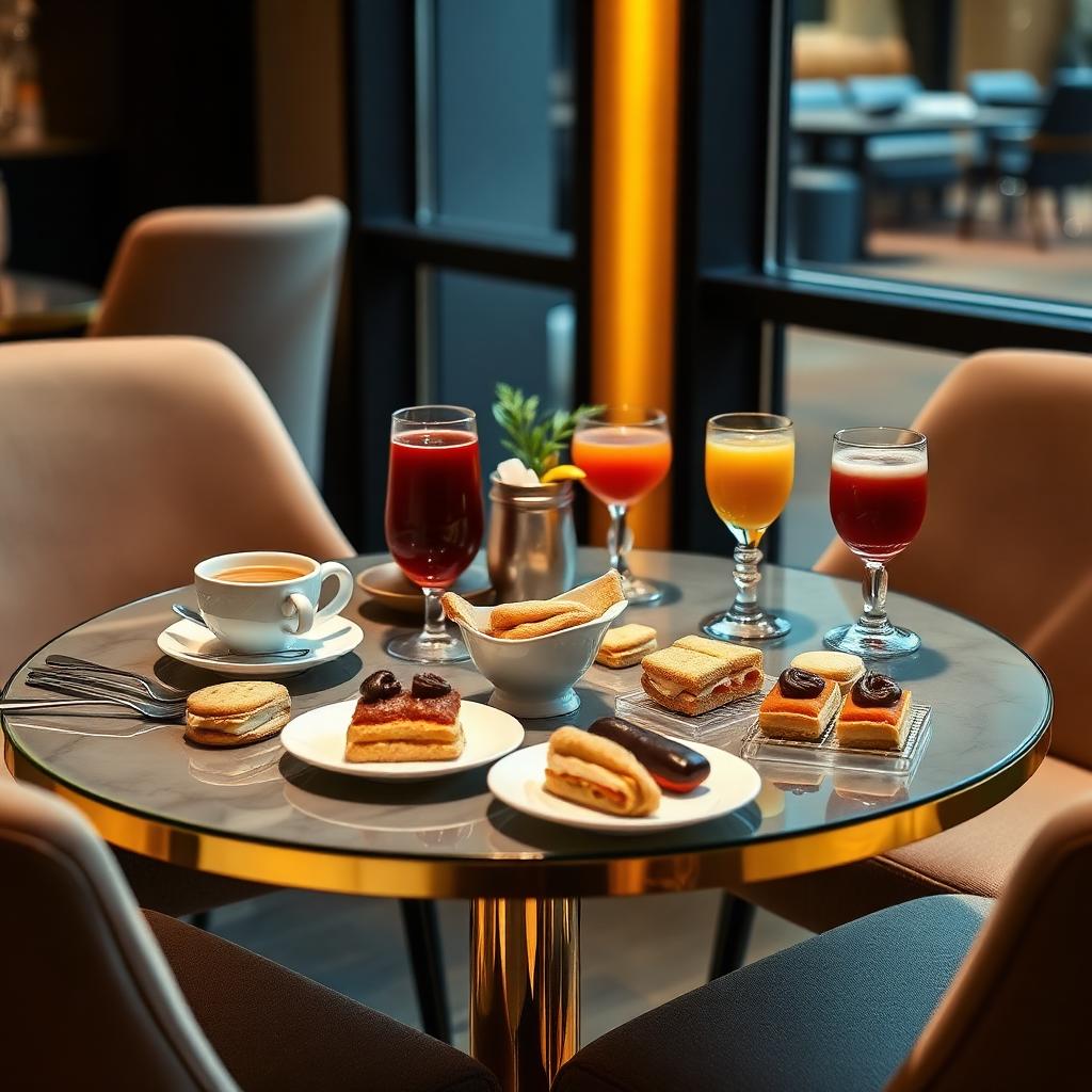 Mesa de coffee break da Salgados Vilma em Juiz de Fora